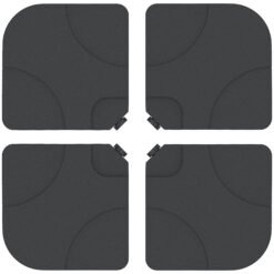 Outsunny 4 Pieces Parasol Base Stand Weights for Banana Hanging Cantilever Umbrella, Water and Sand Filled, Up to 72kg, Black