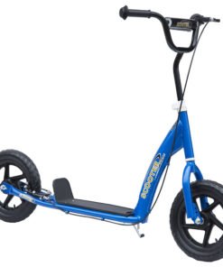 HOMCOM Kids Scooter Kick Scooter, with 12" EVA Tyres, Rear Brake, Big Wheels Scooter for 5-12 Years , Blue