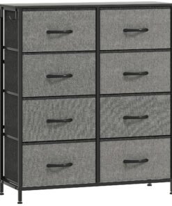 HOMCOM Chest of Eight Fabric Drawers - Charcoal Grey