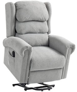 HOMCOM Velvet-Feel Electric Riser Recliner Chair - Grey