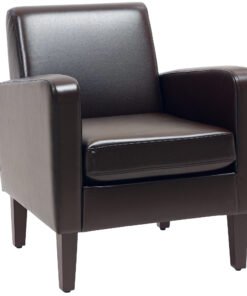 HOMCOM Faux Leather Simple Armchair - Brown