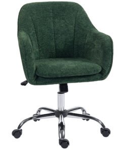 HOMCOM Velvet-Feel Office Chair - Dark Green