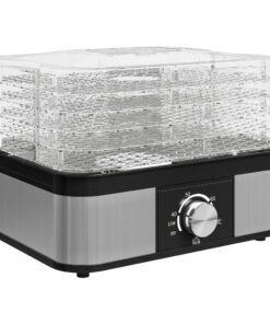 HOMCOM 5 Tier Food Dehydrator, 245W Stainless Steel Food Dryer Machine with Adjustable Temperature for Drying Fruit, Meat, Vegetable, Jerky and Pet Treat, Black