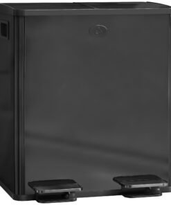 HOMCOM 40L Dual Compartment Stainless Steel Bin, with Deodoriser Holders - Glossy Black