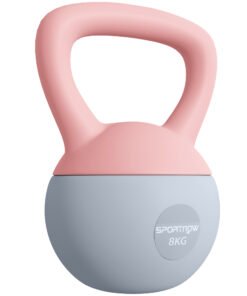 SPORTNOW 8KG Soft Kettlebell, Kettlebell with Non-Slip Handle for Home Gym, Weight Lifting, Strength Training, Pink/Grey
