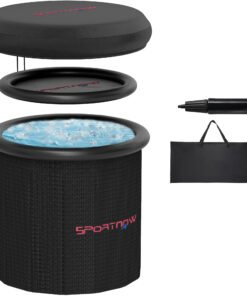 SPORTNOW 300L Outdoor Ice Bath Tub, with Lid, Cover, Carry Bag, Black