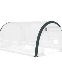 Outsunny 4 x 3(m) Walk-In Tunnel Greenhouse, with Accessories - White