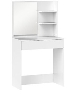 HOMCOM Dressing Table with Mirror and Storage - White