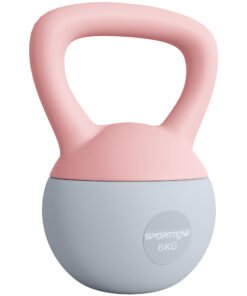 SPORTNOW 6KG Soft Kettlebell, Kettlebell with Non-Slip Handle for Home Gym, Weight Lifting, Strength Training, Pink/Grey