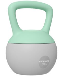 SPORTNOW 10KG Soft Kettlebell, Kettlebell with Non-Slip Handle for Home Gym, Weight Lifting, Strength Training, Green/Grey