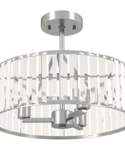 HOMCOM Crystal Ceiling Light Fixture, Semi Flush Mount Modern Crystal Chandelier Ceiling Light for Living Room, Bedroom, Hallway, Dining Room, E14 Base 3-Lights, Bulbs Not Included, Silver Tone