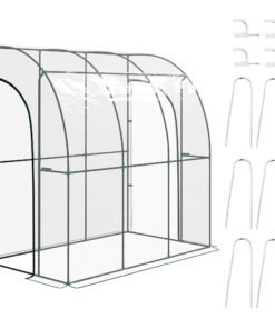 Outsunny 214cm x 118cm Walk-In Lean To Greenhouse, with Accessories