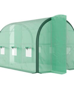 Outsunny 3 x 2(m) Polytunnel Greenhouse, with Windows and Doors - Green