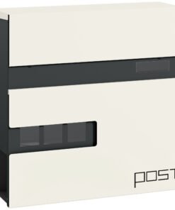 HOMCOM Locking Galvanised Steel Letterbox - White/Black