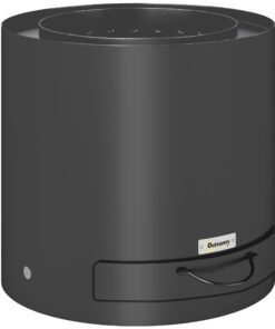 Outsunny Metal Wood-burning Fire Pit with Fire Poker - Black