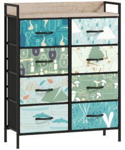 HOMCOM 8-Drawer Chest of Drawers - Blue