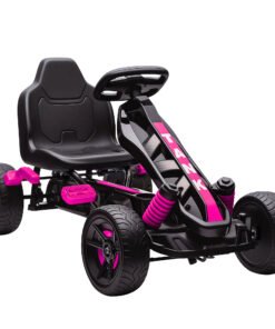 AIYAPLAY Pedal Go Kart for Kids Aged 3-6 Years, with Freewheel System, Brake, EVA Anti-Slip Wheels, Pink