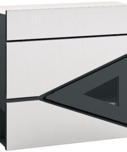 HOMCOM Wall Mounted Post Box with Viewing Window, 2 Lock, Modern Galvanised Steel Mailbox with Copper Core, Weatherproof Letterbox for Outdoor Use, Easy to Install, Silver