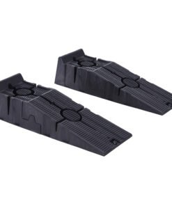 DURHAND 2 Pieces Car Ramps Heavy Duty 2.5 Ton Motorhome Levelling Ramps, Plastic Garage Workshop Car Lift, Portable Automotive Vehicle Campervan Car Ramp, Black