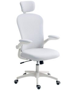 Vinsetto Multi-Adjustable Office Chair, with Lumbar Support, Headrest and Mesh Back - White