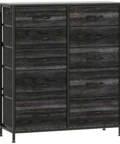 HOMCOM Chest of Ten Fabric Drawers - Black
