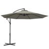 Outsunny 3m Overhanging Cantilever Parasol, with Cross Base - Light Grey