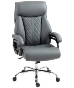 HOMCOM Super Padded Faux Leather Office Chair - Charcoal Grey