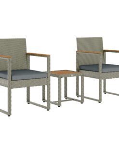 Outsunny Three-Piece Rattan Chair Set - Grey