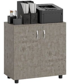 Vinsetto Two-Tier Locking Office Storage Cabinet - Grey