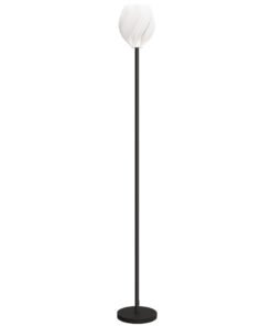 HOMCOM Flower Floor Lamp for Living Room, 3D Printed Modern Standing Lamp with Rose Shade & Foot Switch, Minimalist Tall Pole Lampshade for Bedroom, Office, E27 Holder without Bulb (25W Max), White