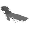Outsunny Reclining Face Hole Sun Lounger - Dark Grey