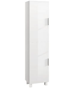 HOMCOM Tall Bathroom Cabinet, Freestanding Bathroom Cabinet with Adjustable Shelves and Double Doors