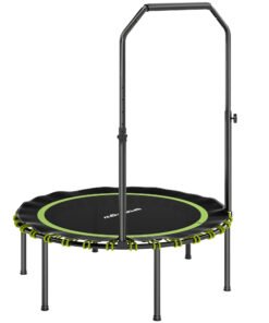 SPORTNOW 40" Foldable Fitness Trampoline Rebounder with Handle, Green