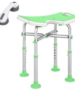 HOMCOM 39-51.5cm 'U' Seat Padded Shower Stool - Green