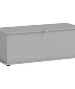 HOMCOM 113L Storage Chest, Storage Box with Flip-Top Lid and 2 Safety Hinges, Storage Trunk for Living Room, Entryway, 100 x 40 x 40 cm, Grey