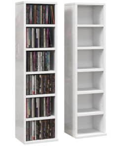 HOMCOM Set of Two 102 CD Storage Units - High Gloss White