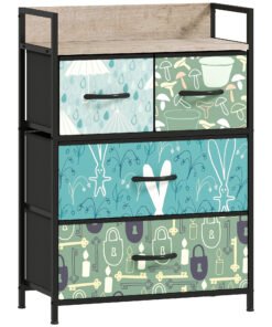 HOMCOM 4-Drawer Chest of Drawers - Blue