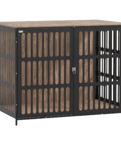 PawHut Dog Crate Furniture with Anti-Chew Resistant Mesh, Anti-Escape Single Door, for Extra Large Dogs, 118 x 80 x 92 cm