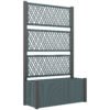 Outsunny Garden Planter Box with Trellis, Liner for Climbing Plants, Vegetables, Flowers, 90 x 35 x 148 cm, Charcoal Grey