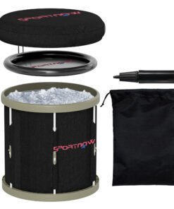 SPORTNOW 210L Outdoor Ice Bath Tub, with Lid, Cover, Carry Bag, Black