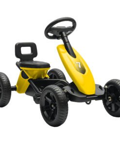 AIYAPLAY Pedal Go Kart for Kids 2-5 Years, with Silent EVA Wheels, Metal Frame, Yellow