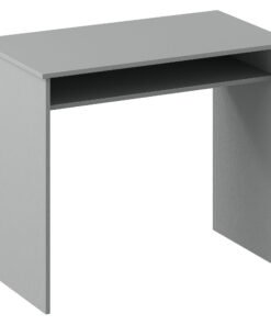 HOMCOM Modern Computer Desk, Home Office Table, Small Writing Desk with Storage Shelf, 90 x 50cm, Grey