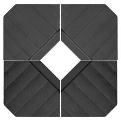 Outsunny Umbrella Weights for Cantilever Parasols, Set of 4 Heavy Duty Parasol Base Stand Weights, 80kg Sand or 60kg Water Filled, Black