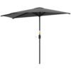 Outsunny 3(m) Half Parasol, Semi Round Umbrella with Metal Frame, Crank Handle for Balcony, Garden, Dark Grey