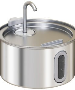 PawHut 2.5L Stainless Steel Cat Water Fountain for Drinking with Ultra-Silent Pump, Water-Level Window, 7 Filters