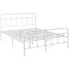 HOMCOM Double Minimalistic Metal Bed Frame - White