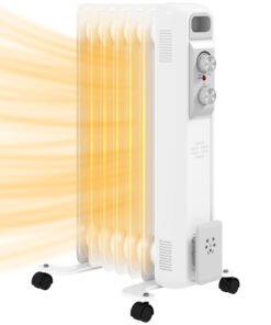 HOMCOM 1.5kW Seven Fin Oil-Filled Radiator - White