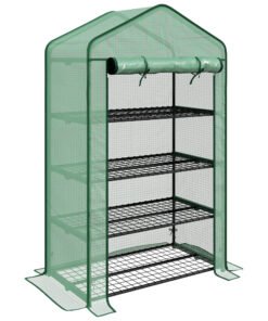 Outsunny Four-Tier Mini Greenhouse, with Reinforced Plastic Cover