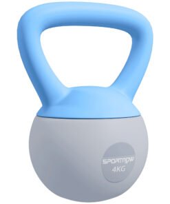 SPORTNOW 4KG Soft Kettlebell, Kettlebell with Non-Slip Handle for Home Gym, Weight Lifting, Strength Training, Light Blue/Grey