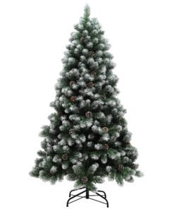 HOMCOM 6ft Snow-Dipped Artificial Pine Christmas Tree